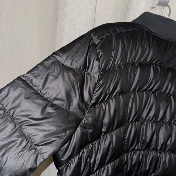 Athleta 1X Black Bomber Style Full Zip Puffer Winter Jacket - Picture 10 of 16